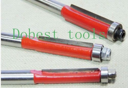 2pcs Dual Edges Straight Flush Trim Router Bit with Bearing 1/4&#034;1/4&#034;