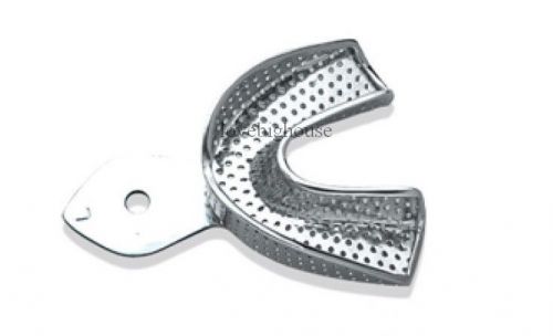 10pcs kangqiao dental stainless steel impression tray 1# lower perforated for sale