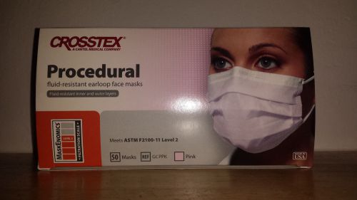 50 CROSSTEX PROCEDURAL FLUID-RESISTANT EARLOOP FACE MASKS (50 MASKS / BOX)