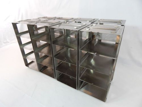 LOT OF 8 CRYOGENIC LAB FREEZER RACKS