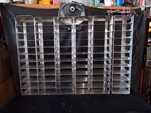 Lot of 6 Tall Cryobox Cryogenic Cryorack Stainless Steel Racks 11 Shelves