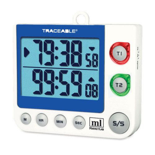 - Traceable Flashing LED Alert Big-Digit Dual Channel Timer 1 ea