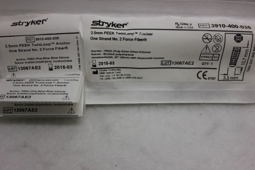 Stryker 3.5mm peek twinloop anchor one strand no.2 force fiber for sale
