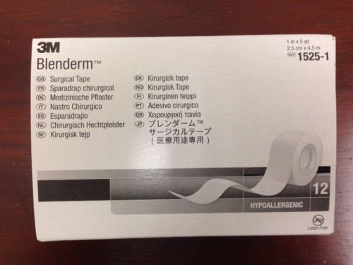 New 3m blenderm surgical tape 1&#034; x 5 yards 12rl/bx #1525-1 new fresh product!!! for sale