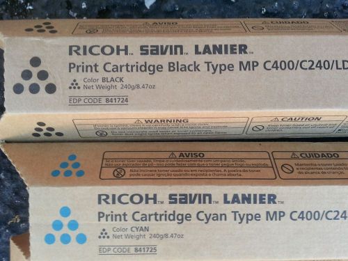 RICOH MP C400 BLACK AND CYAN OEM TONER.