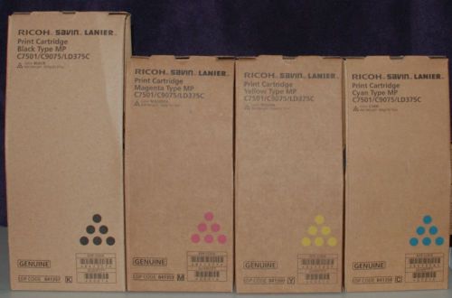 RICOH FULL SET OF TONER  C,M,Y,K  MPC7501/C9075/LD375C   NIB