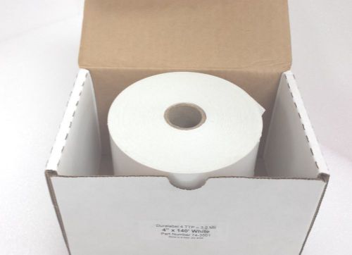 1 Duralabel 4 TTP 3.2 Mil 4&#034; x 140&#039; White Vinyl Tape 73-3501