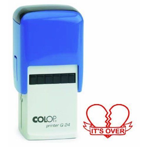 Colop printer q24 it&#039;s over broken heart word stamp - red for sale