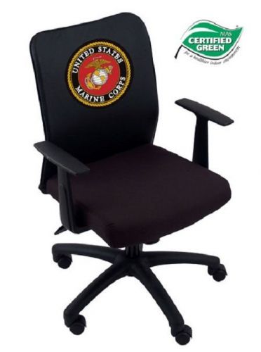 B6106-LC034 BOSS BUDGET MESH TASK CHAIR W/T-ARMS &amp; THE U.S MARINE CORPS LOGO COV