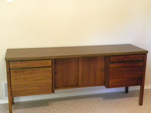 Office furniture - desk, credenza &amp; 4-drawer metal file cabinet for sale