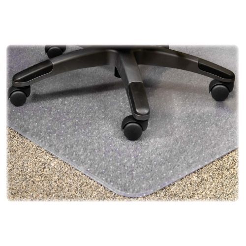 LLR25755 Chairmat, Medium Pile, 46&#034;x60&#034;, Lip 25&#034;x12&#034;, Clear