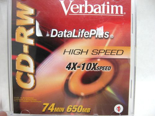 Verbatim Datalife Plus Color 74min 650MB Compact Disc Rewritable CD-RW 4x 10x
