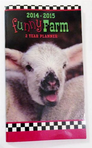 2 Year Planner Calendar Organizer 2014  2015 FUNNY FARM Purse Pocket NEW Animals