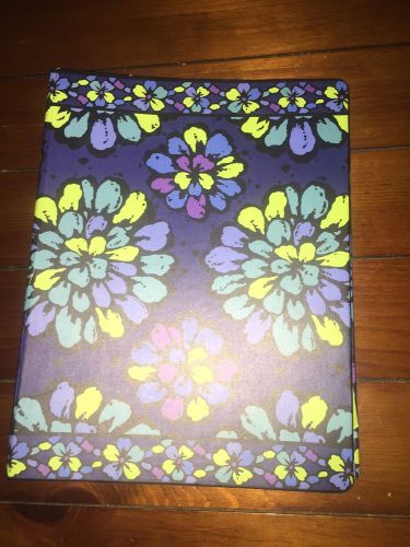 Vera Bradley BLUE/Multi 3-Ring Notebook Binder &amp; Address Book In INDIGO POP EUC