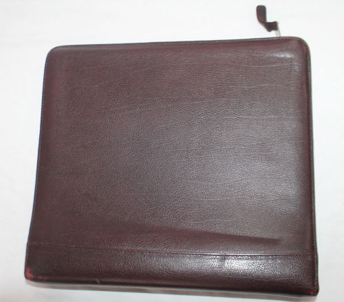 Franklin Quest Burgundy Genuine Leather 7 Rings Full Zip Classic Planner Binder