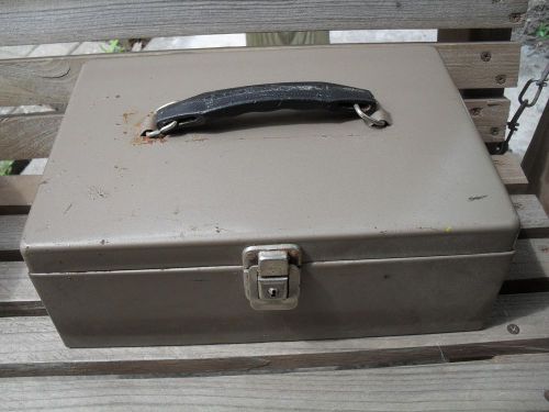 Vintage Rockaway metal Storage Cash Box Madmen Steampunk no key