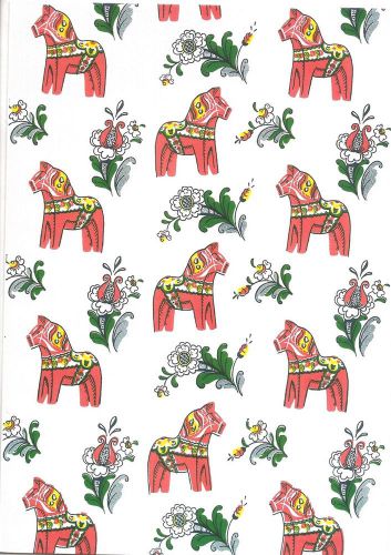 NIP Note Cards Set of 6 Dala Horse design Made in Sweden  5x7