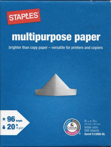 STAPLES MULTIPURPOSE PAPER 1 REAM - 500 SHEETS