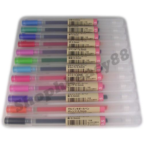 12 Pieces of MUJI JAPAN Gel Ink Pen 0.5mm Choose Colour FREE S&amp;H Made In Japan