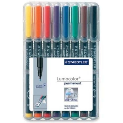 NEW Lumocolor Permanent Marker Fine Set 8