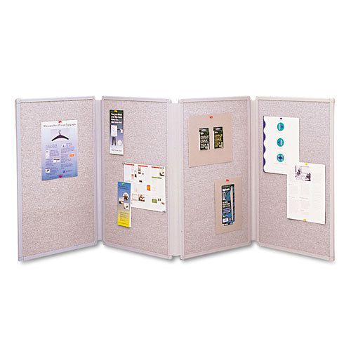 Quartet Tabletop Display Presentation Board, Fabric, 72 x 30, Gray