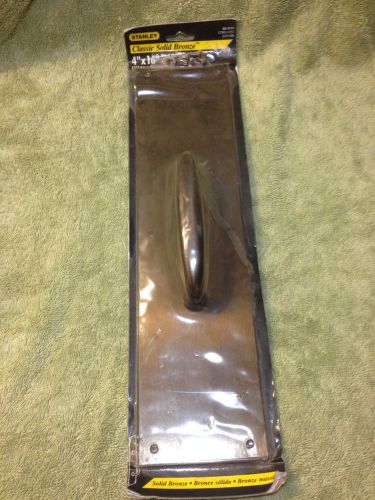 Stanley 4&#034; X 16&#034; Door Push Pull Plate Handle Solid Bronze NIB USA Made HEAVY!