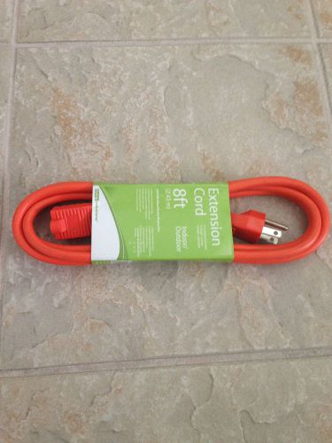 8 ft. Indoor/Outdoor Orange Extension Cord 3-prong