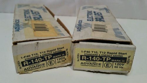 2x ADVANCE BALLASTS RAPID START BALLAST R1401TP R-140-1-TP ENERGY SAVING