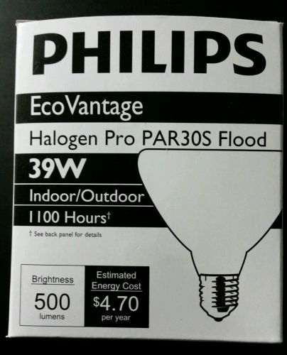 Philips ecovantage 39w 120v e26 par30 halogen flood light bulb par30s/evp/fl25 for sale