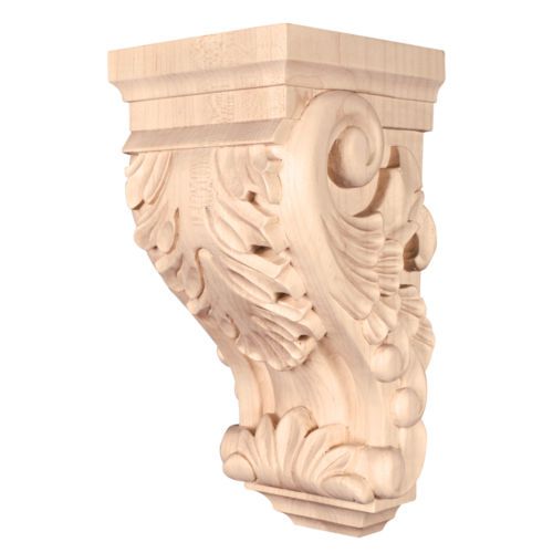 Small Acanthus Wood Corbel -  4-1/2&#034; x 5&#034; x 10&#034;-  # CORBB-1