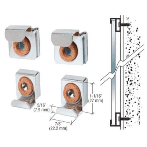 CRL Nickel Plated E-Z Mount Mirror Clip Set 4 Fast and Secure Way to Hang 655