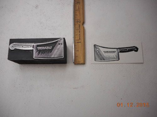 Letterpress Printing Printers Block, Cutlery, Village Blacksmith Meat Cleaver