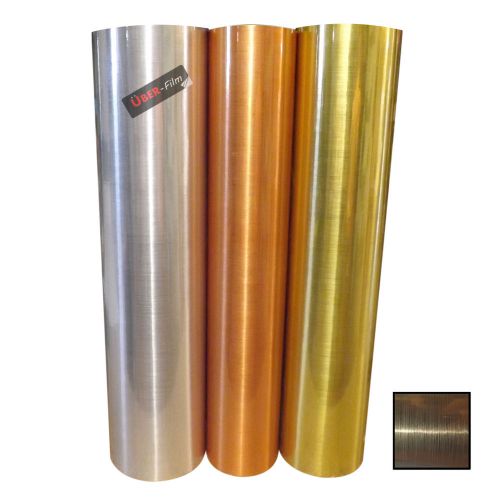 UBER-FILM ROLL OF BRUSHED STEEL STICKY BACK PLASTIC SELF ADHESIVE VINYL SHEETING