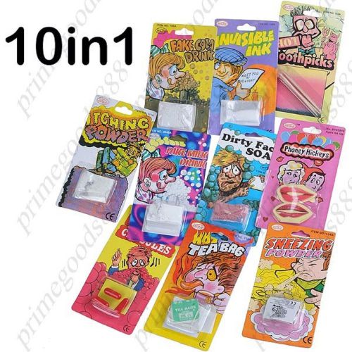 10 x joke prank funny practical trick gag halloween fool&#039;s day set kit assorted for sale