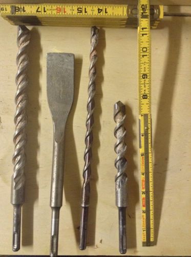 4 Used SDS HAMMER DRILL BITS Masonry Concrete