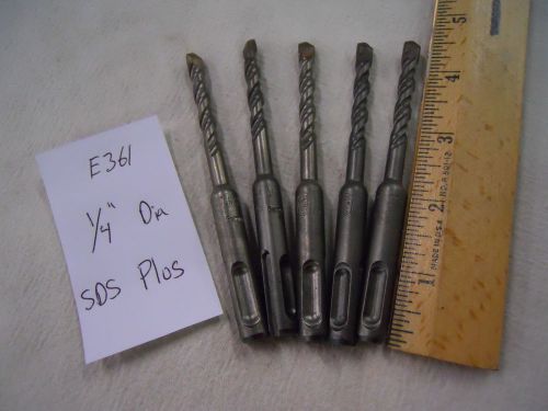 5 NEW BOSCH ANSI SDS PLUS CARBIDE TIPPED 1/4&#034; X 4.5&#034; DRILL BIT. S4L GERMAN E361