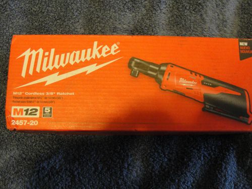 New milwaukee m12 2457-20 cordless 3/8&#034; ratchet tool only for sale