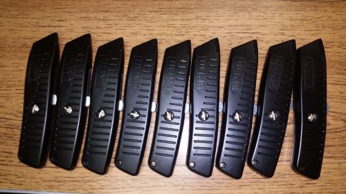 Lot of 9 Uline Black Retractable Blade Utility Knives - NEW - Unused 5.5&#034;