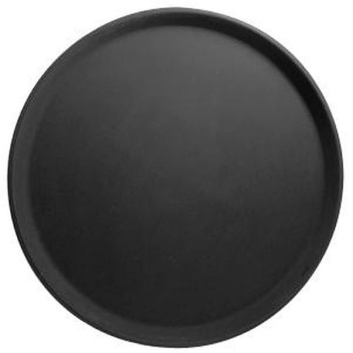 14&#034; Black Round Serving Tray. Black non-skid finish