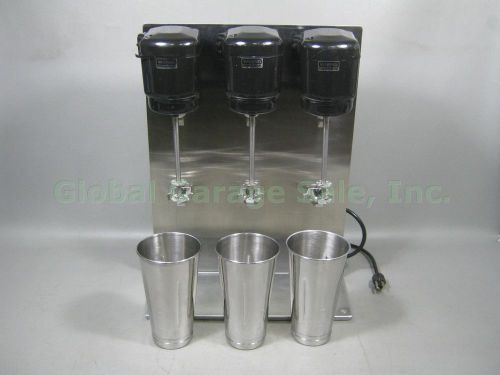 Waring Commercial 3 Triple Head Spindle Malt Milkshake Drink Maker Mixer Blender