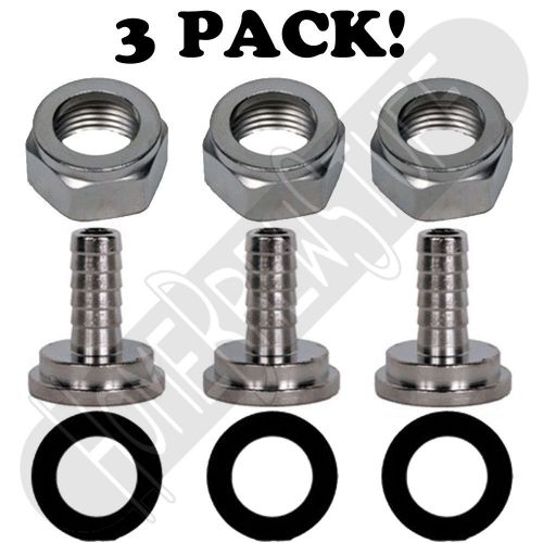 3 PACK BEER NUT, TAIL PIECE, WASHER GASKET KIT FOR KEGERATOR DRAFT BEER SHANK