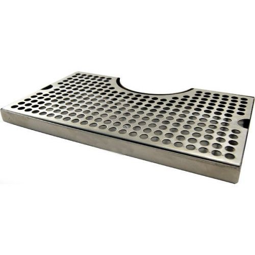 12&#034; surface mount stainless steel drip tray - no drain w/ tower cutout - bar pub for sale