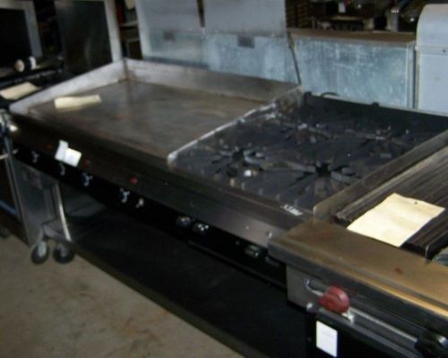 Wolf Regency 48&#034; Griddle W/ 4 Burner Hotplate on Stand W/Undershelf Model: 48RS4