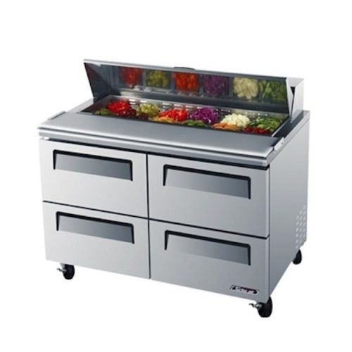 NEW Turbo Air 48&#034; Super Deluxe Stainless Steel Sandwich &amp; Salad Prep! 4 Drawers!