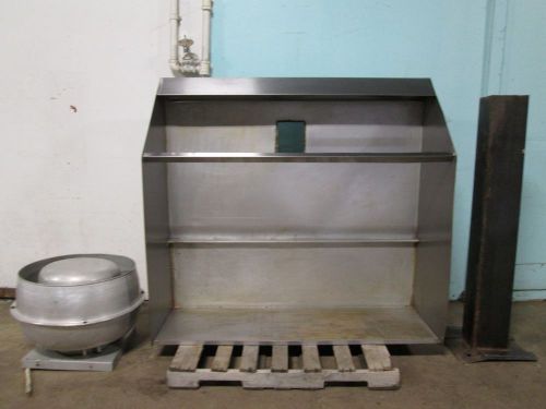 H.d. commercial s.s. 66&#034;w restaurant hood w/ roof top exhaust fan &amp; 61&#034;duct unit for sale