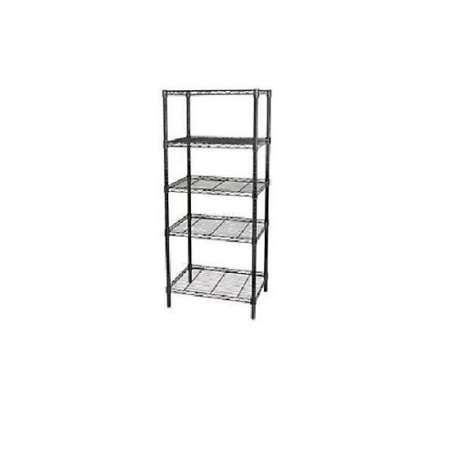 Commercial wire shelving, h74, w48, d18, black, 5 shelf 5gpl3 for sale