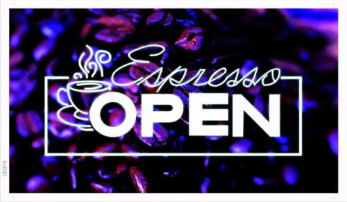 ba020 Espresso OPEN Coffee Bean Shop Banner Shop Sign