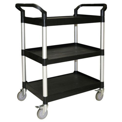 Bus cart / utility cart for commercial kitchen. 3 shelves - black for sale