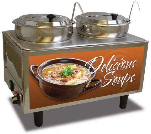 Benchmark USA 51072S Soup Station Twin 7 quart Wells 2-ladle / lids