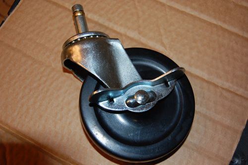 Set 4 New 4&#034; Hardened Rubber Swivel Casters Hardened Rubber Wheels &amp; Lock w/Stem